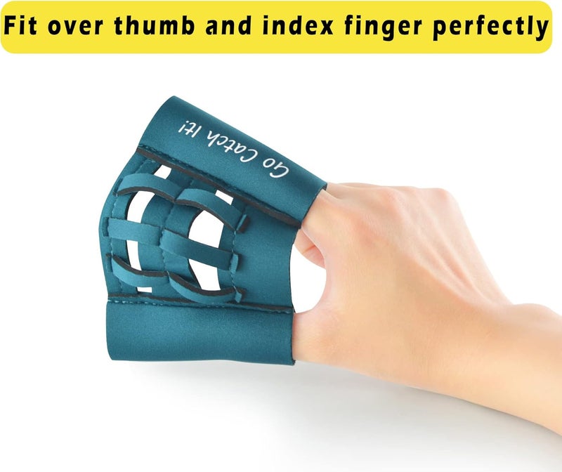 Clocean Webglove Training Glove for Youth and Adults Breathable and Durable Works for Golf-Sized Practice Balls Web Glove Mini Training Baseball Softball Glove Two Finger Web Glove Catcher (Green) - Image 2